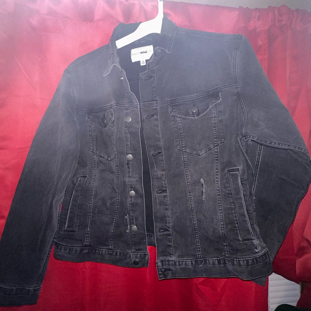 Men’s fashion, nova, jean jacket, black, extra large pet free home smoke-free